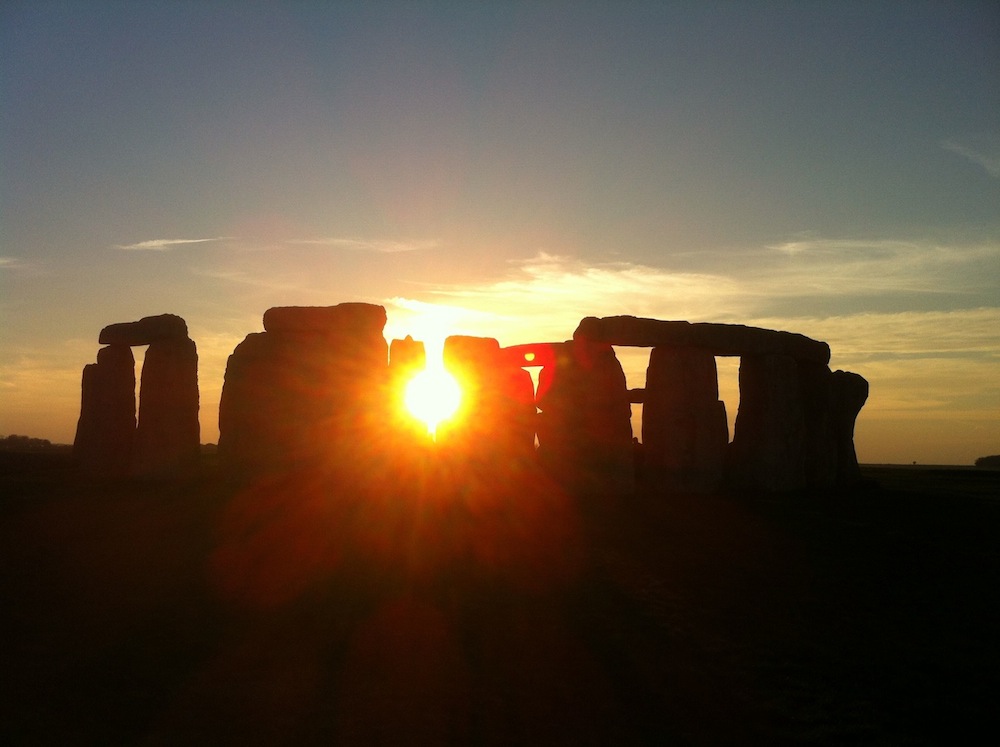 Stonehenge at sunset, March 2014